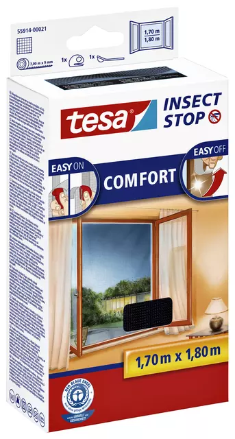 Een Insectenhor tesa® Insect Stop COMFORT raam 1,7x1,8m zwart koop je bij KantoorProfi België BV
