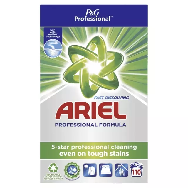Een Wasmiddel Ariel regular poeder 110 scoops koop je bij Goedkope Kantoorbenodigdheden