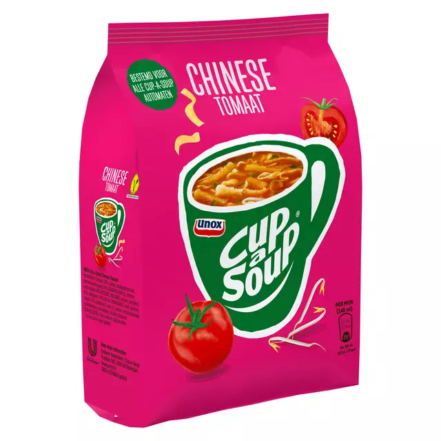Een Cup-a-Soup Unox machinezak Chinese tomaat 140ml koop je bij EconOffice