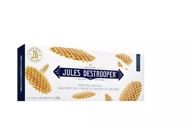 Een Parijse wafel Jules Destrooper 125gr koop je bij MV Kantoortechniek B.V.