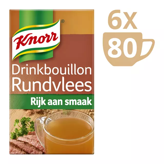 Een Drinkbouillon Knorr rundvlees koop je bij MV Kantoortechniek B.V.