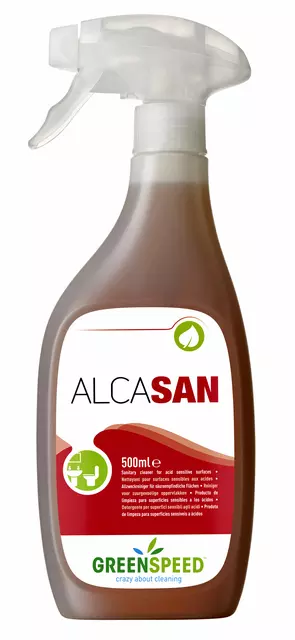 Een Santairreiniger Greenspeed Alcasan spray 500ml koop je bij Totaal Kantoor Goeree