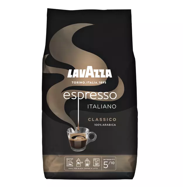 Een Koffie Lavazza Caffè espresso bonen black 1000gr koop je bij EconOffice