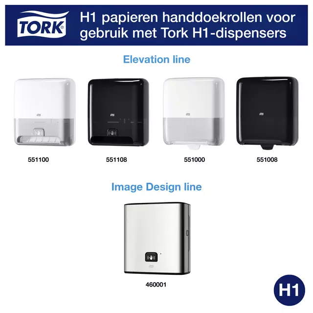 Een Handdoekrol Tork Matic H1 advanced 2-laags scheurbestendig 150m wit 290067 koop je bij Van Hoye Kantoor BV