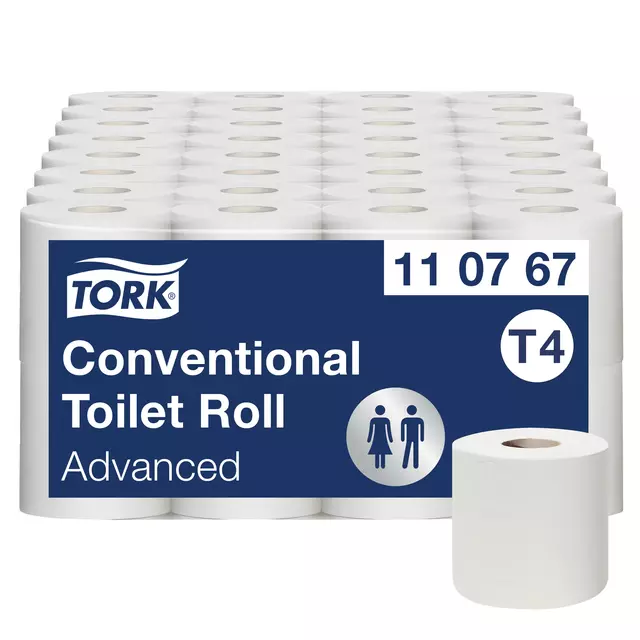 Een Toiletpapier Tork T4 advanced 2-laags 250vel wit 110767 koop je bij Totaal Kantoor Goeree