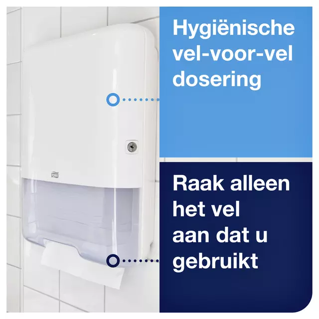 Een Handdoekdispenser Tork H3 Elevation C-vouw en Z-vouw wit 553000 koop je bij Van Hoye Kantoor BV