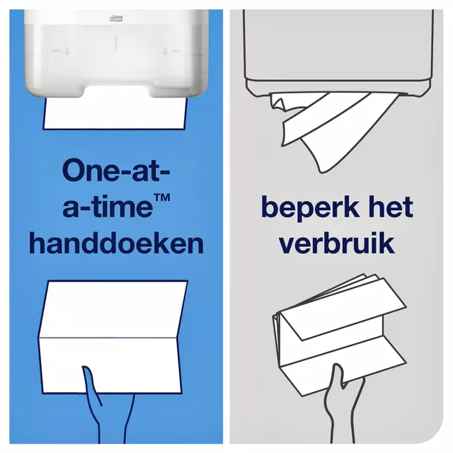 Een Handdoekdispenser Tork H3 Elevation C-vouw en Z-vouw wit 553000 koop je bij Van Hoye Kantoor BV