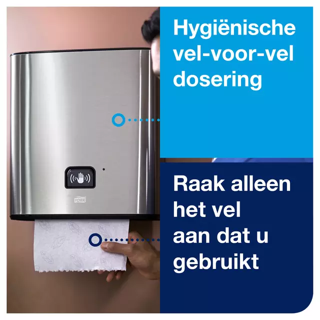 Een Handdoekdispenser Tork Matic met sensor H1 roestvrij staal 460001 koop je bij Van Leeuwen Boeken- en kantoorartikelen