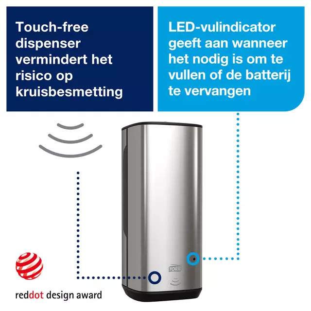 Een Zeepdispenser Tork image lijn S4 Intuition Sensor rvs 460009 koop je bij Van Hoye Kantoor BV