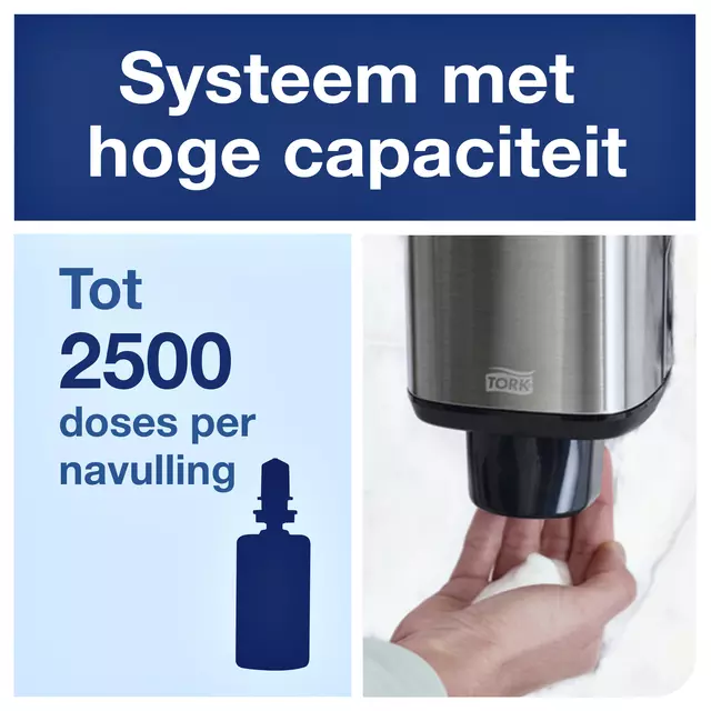 Een Dispenser Tork Image lijn S4 zeep en handdesinfectiemiddel rvs 460010 koop je bij Van Leeuwen Boeken- en kantoorartikelen