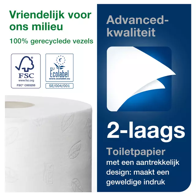 Een Toiletpapier Tork Mini Jumbo T2 advanced 2-laags 12 rollen wit 120280 koop je bij Goedkope Kantoorbenodigdheden