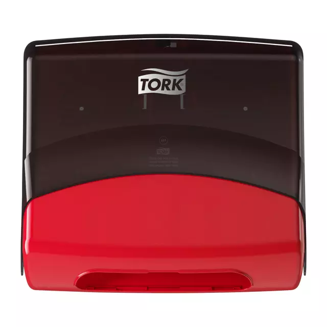 Een Reinigingsdoekdispenser Tork W4 Performance wandmontage zwart/rood 654008 koop je bij Goedkope Kantoorbenodigdheden