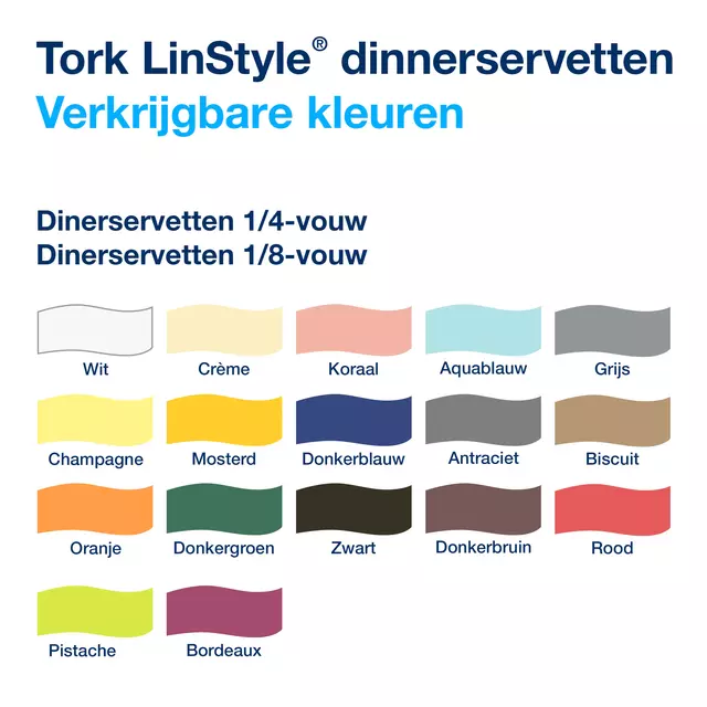 Dinnerservetten Tork Premium LinStyle® 1/8 gevouwen 1-laags 50 st wit 478145