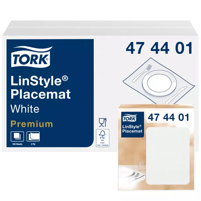 Een Placemats Tork papier 42x27cm 500st wit 474538 koop je bij L&N Partners voor Partners B.V.
