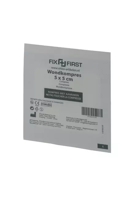 Een Gaascompressen FixFirst steriel 5x5cm koop je bij EconOffice