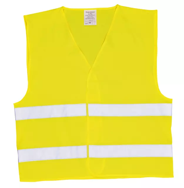 Een Veiligheidsvest Leina met opdruk "BHV " geel koop je bij Goedkope Kantoorbenodigdheden