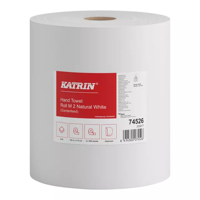 Een Handdoekrol Katrin centerfeed 2-laags wit medium 150mx178mm koop je bij EconOffice