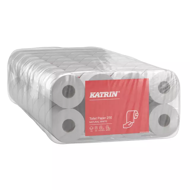 Een Toiletpapier Katrin 2-laags wit 64rollen koop je bij Totaal Kantoor Goeree