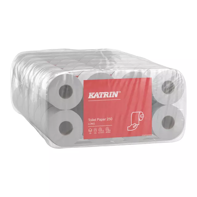 Een Toiletpapier Katrin 3-laags 250vel 48rollen wit koop je bij Van Hoye Kantoor BV