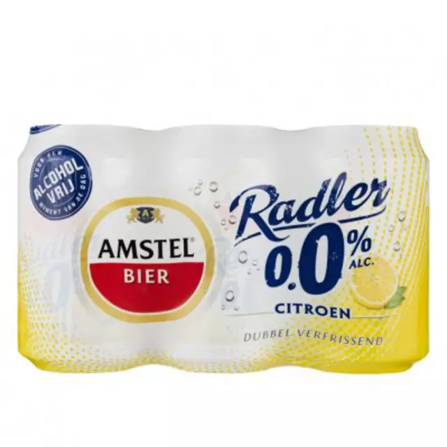 Een Bier Amstel Radler 0.0% blik 330ml koop je bij Unimark Office B.V.