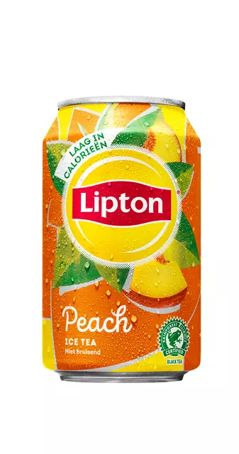 Een Frisdrank Lipton Ice Tea peach blik 330ml koop je bij Van Leeuwen Boeken- en kantoorartikelen