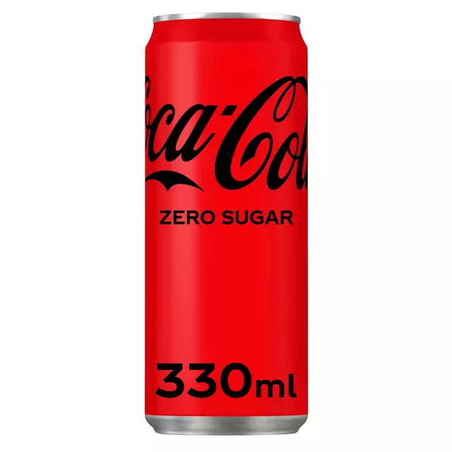Een Frisdrank Coca Cola zero blik 330ml koop je bij MV Kantoortechniek B.V.