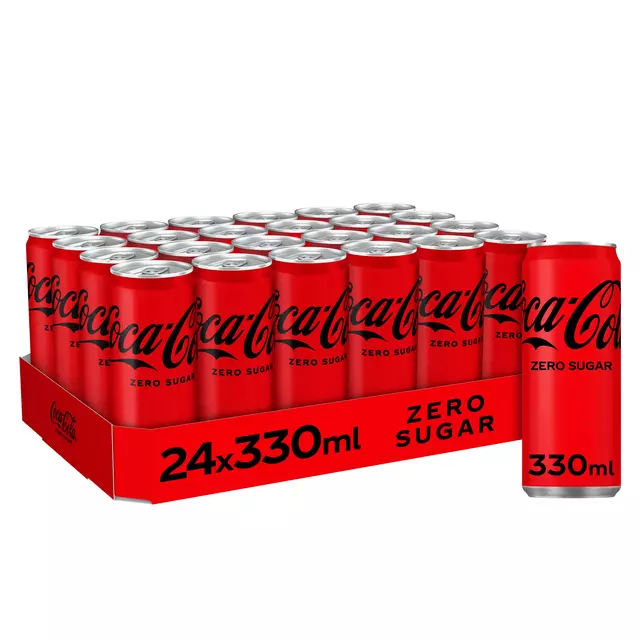 Een Frisdrank Coca Cola zero blik 330ml koop je bij Van Leeuwen Boeken- en kantoorartikelen