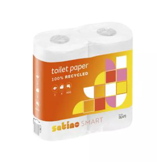 Een Toiletpapier Satino Smart MT1 2-laags 400vel wit 062470 koop je bij Goedkope Kantoorbenodigdheden