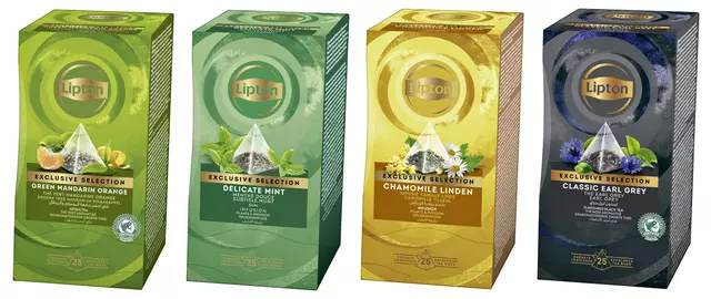 Een Thee Lipton Exclusive groene thee mandarijn sinaasappel 25 pramidezakjesx2gr koop je bij EconOffice