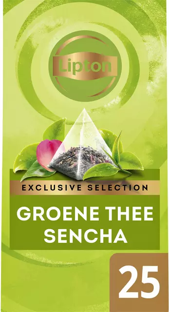 Een Thee Lipton Exclusive groene thee sencha 25x2gr koop je bij MV Kantoortechniek B.V.