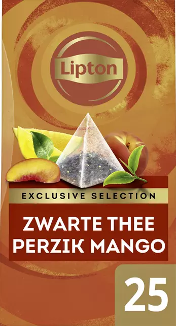 Een Thee Lipton Exclusive perzik mango 25x2gr koop je bij Kantoorvakhandel van der Heijde
