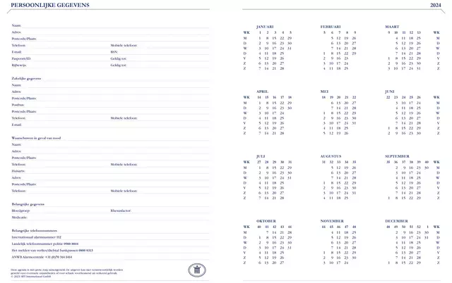 Agenda 2025 Ryam Weekplan Mundior 7dagen/2pagina's zwart