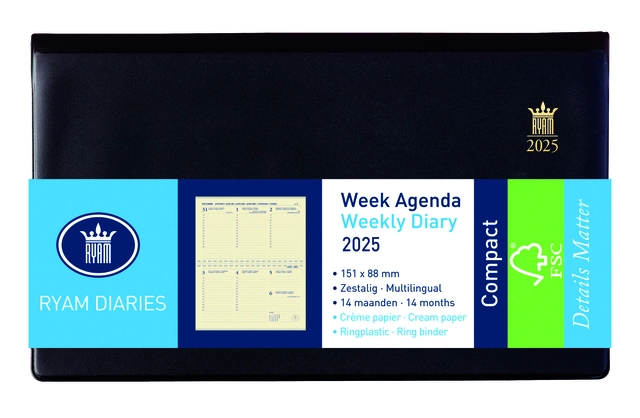 Een Agenda 2025 Ryam Compact Suprema 7 jours/ 2 pages noir koop je bij QuickOffice BV