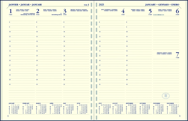 Een Agendavulling 2025 Ryam Executive A5 7dagen/2pagina's staand koop je bij QuickOffice BV