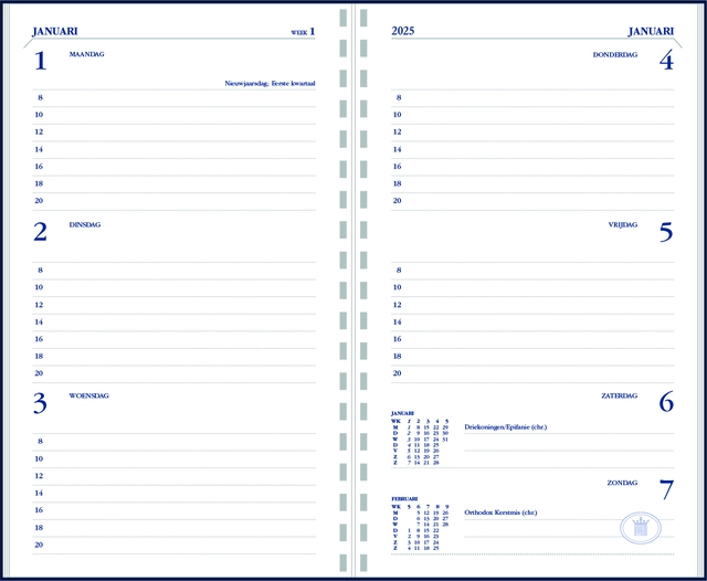 Een Agendavulling 2025 Ryam Memoplan 7 7dagen/2pagina's wit koop je bij KantoorProfi België BV