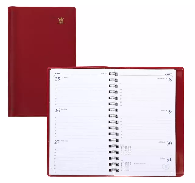 Buy your Agenda 2025 Ryam Memoplan 7 Suprema ringplasic 7dagen/2pagina's bordeaux at QuickOffice BV