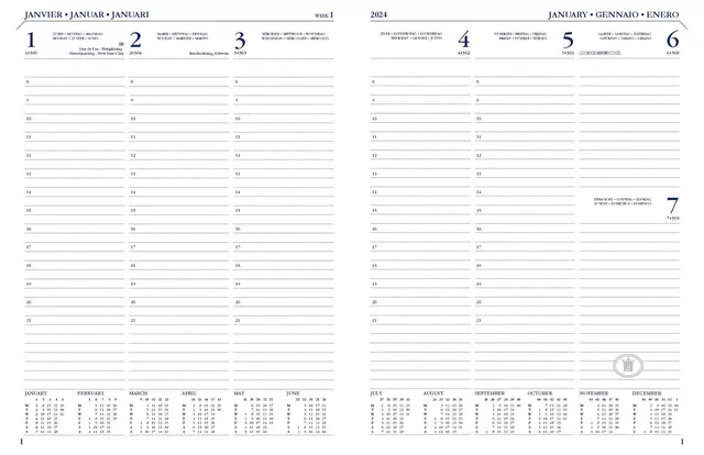 Agenda 2025 Ryam Executive Mundior 7dagen/2pagina's bordeaux