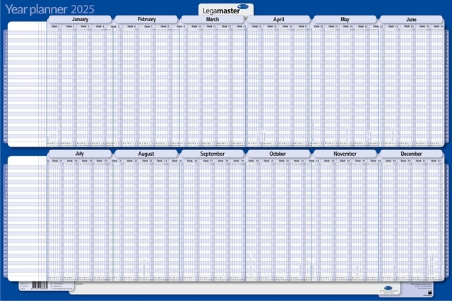 Een Projectplanner 2025 Legamaster 90x60cm horizontaal gelamineerd Engelstalig koop je bij NiceSupplies.nl