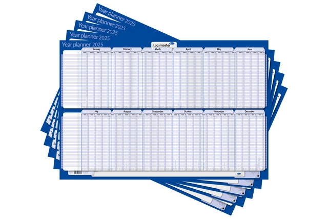 Een Projectplanner 2025 Legamaster 90x60cm horizontaal gelamineerd Engelstalig koop je bij Van Hoye Kantoor BV