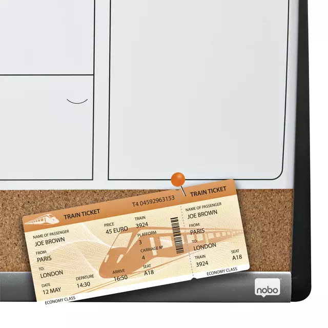 Een Whiteboard Nobo magnetische planner met prikbord van kurk 585x430mm koop je bij L&N Partners voor Partners B.V.