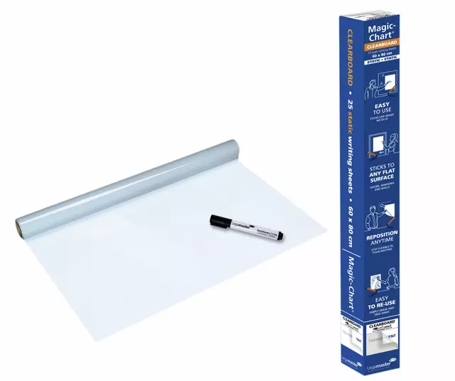 Een Magic-Chart Legamaster Whiteboard 60x80cm transparant koop je bij Van Leeuwen Boeken- en kantoorartikelen