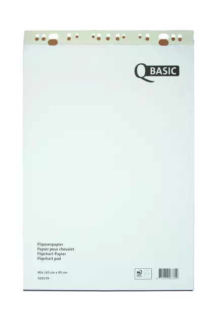 Een Flipoverpapier Qbasic 65x95cm 40 vel ongevouwen ruit koop je bij EconOffice