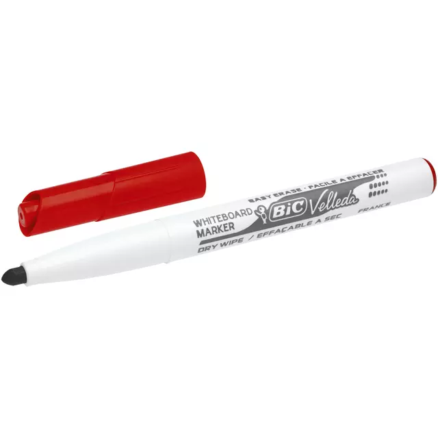 Een Viltstift Bic Velleda 1741 whiteboard rond medium rood koop je bij MV Kantoortechniek B.V.