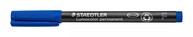 Een Viltstift Staedtler Lumocolor 318 permanent F blauw koop je bij Van Hoye Kantoor BV