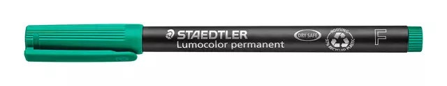 Een Viltstift Staedtler Lumocolor 318 permanent F groen koop je bij Van Hoye Kantoor BV