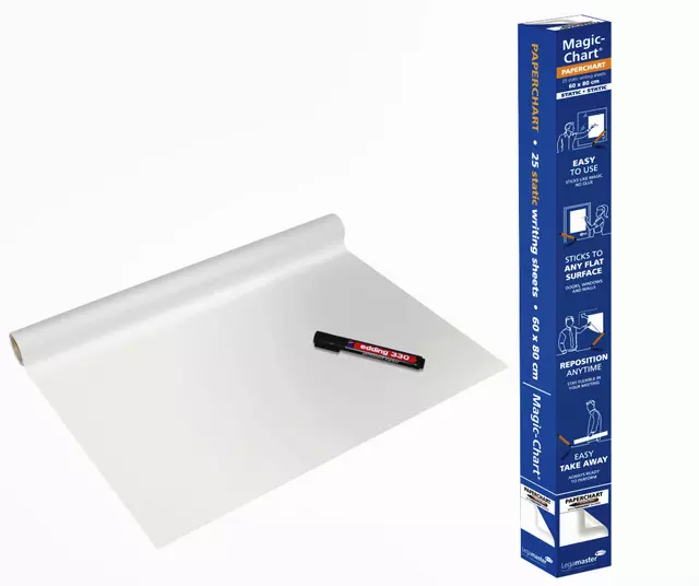 Een Magic-Chart Legamaster Paperchart folie 60x80cm wit koop je bij EconOffice