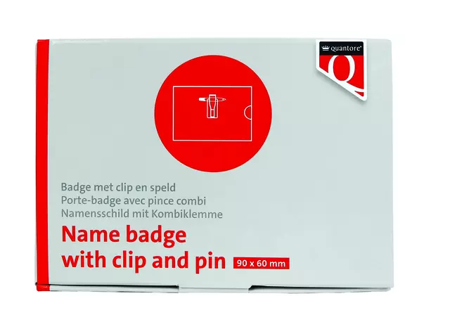 Buy your Badge Quantore met clip en speld 60x90mm at QuickOffice BV