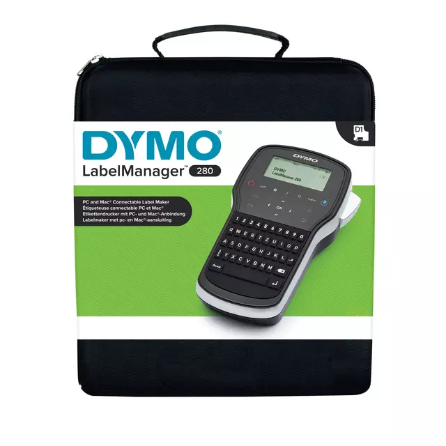 Een Labelprinter Dymo LabelManager 280 draagbaar qwerty 12mm zwart in koffer koop je bij Van Leeuwen Boeken- en kantoorartikelen