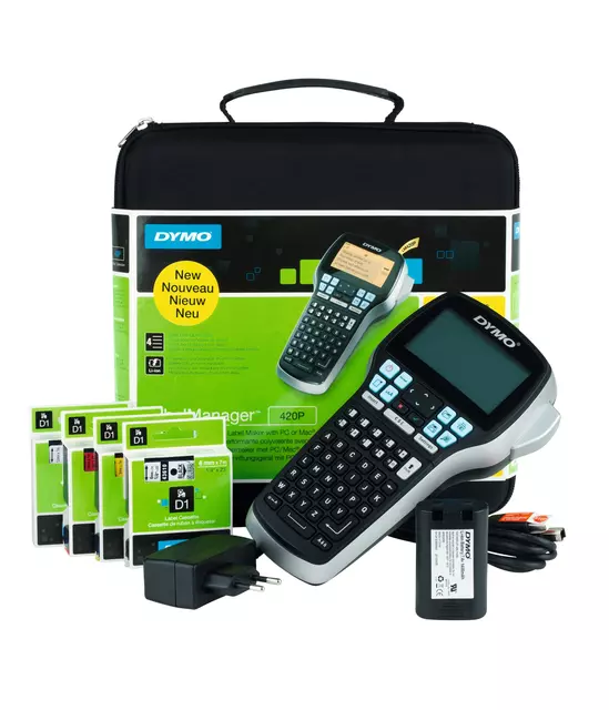 Een Labelprinter Dymo LabelManager 420P draagbaar abc 19mm zwart in koffer koop je bij EconOffice