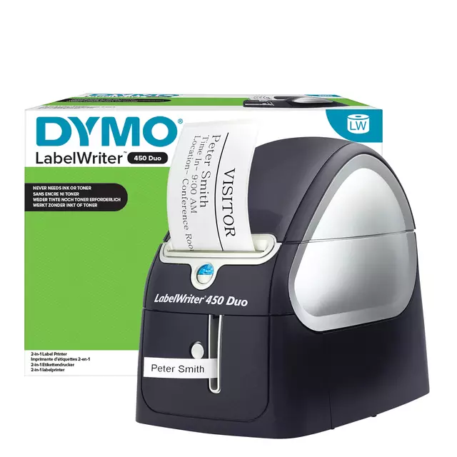 Een Labelprinter Dymo LabelWriter 450 Duo desktop zwart koop je bij Van Leeuwen Boeken- en kantoorartikelen
